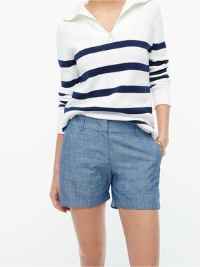 J. Crew 5" classic chambray short in blue size 14 nwt